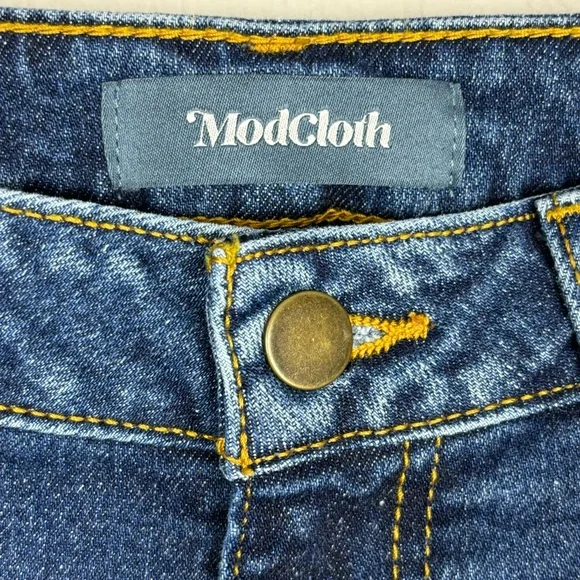 ModCloth Jeans Womens 30 Blue Boyish Straight High Waist Stretch Boho - Picture 5 of 13